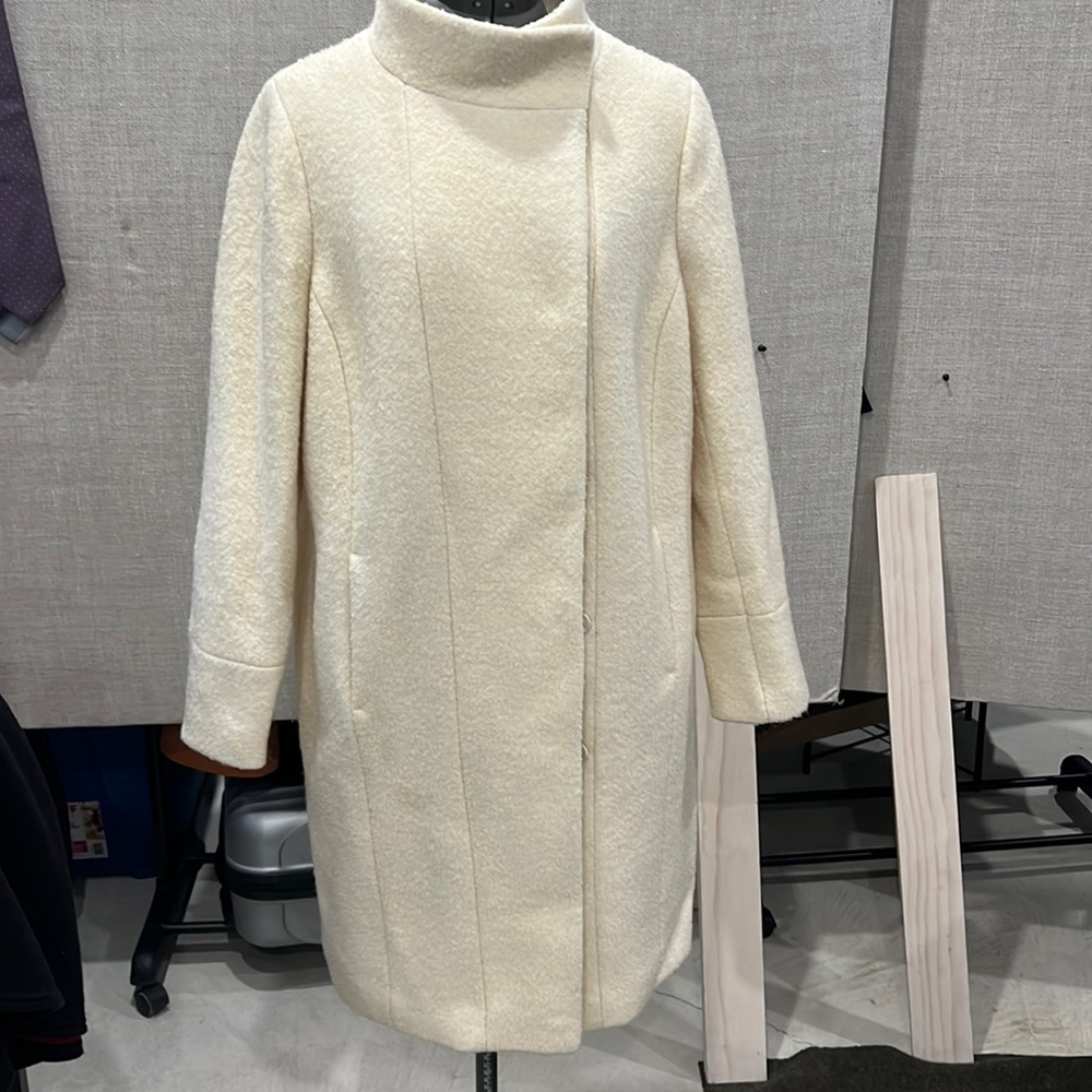 Cream boucle coat